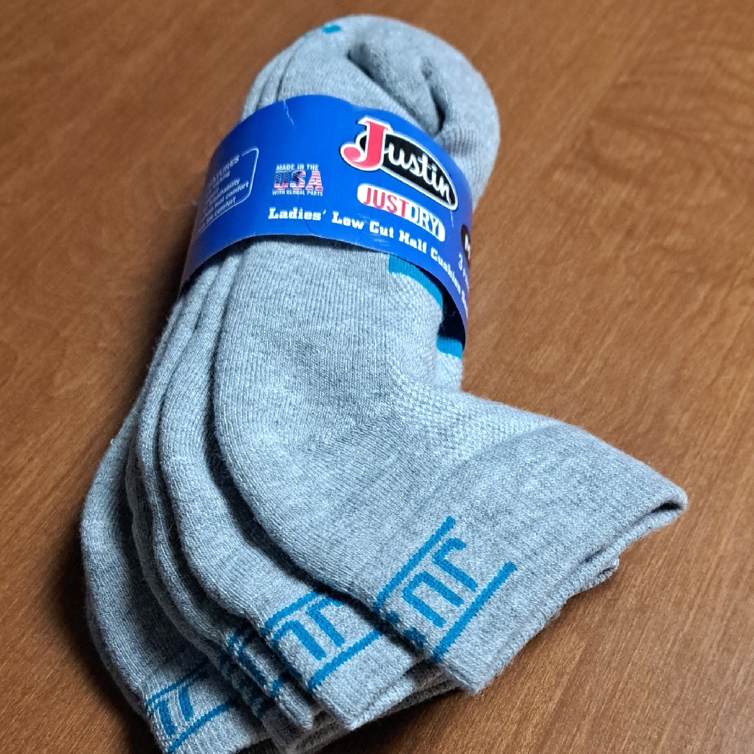 Justin Boots Gray And Blue Socks